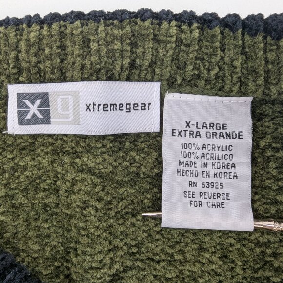 Vintage xg Xtremegear Men Green Long Sleeve Sweater Argyle Pattern Size X Large - Picture 10 of 10